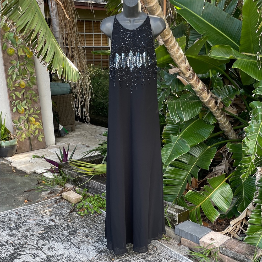 Cachet sequin halter look, maxi formal dress